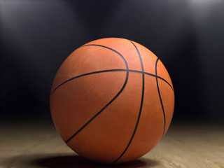 Fototapeta premium Basketball close-up on studio background - Stock image
