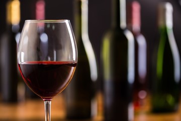 Bottles and Glass of Red Wine