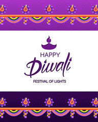 Happy Diwali Hindu invitation poster with traditional ornament.