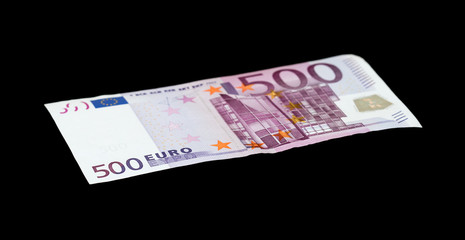 five hundred euros on a black background