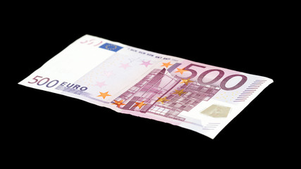 five hundred euros on a black background