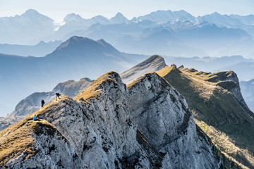 Schrattenfluh  mit Hengst und Schibengütsch, Gebirgskette im Berner Oberland, Schweizer Alpen, Entlebuch, Schweiz