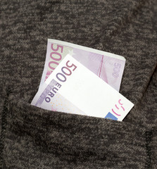 five hundred euros in his pocket