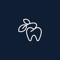 Dental Leaf Outline Care Creative Abstract Icon Logo Design Template Element Vector