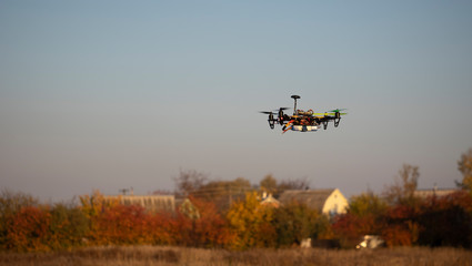 Fototapeta na wymiar Man operating a drone