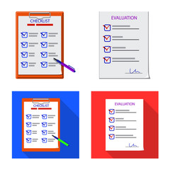 Vector design of form and document sign. Set of form and mark stock symbol for web.