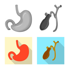 Isolated object of body and human logo. Set of body and medical vector icon for stock.