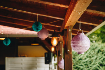 detail shot of wedding reception decorations