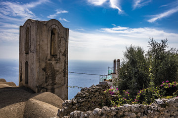 fantastic view of the sea, from an alley of Ravello, in the province of Salerno, on the Amalfi coast.