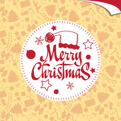 Merry Christmas card with Christmas elements for your design.