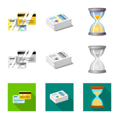 Vector design of bank and money sign. Collection of bank and bill vector icon for stock.