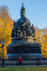  Russia.Veliky Novgorod.Monument Millennium of russia.Novgorod Kremlin.