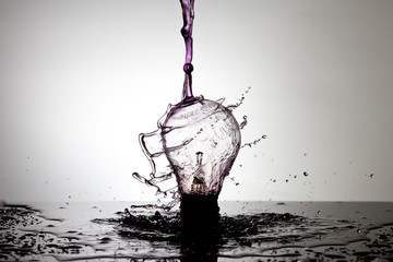 Glühbirne mit Wasser Splash