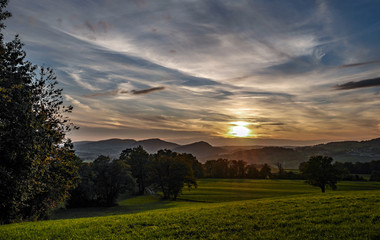 coucher soleil campagne