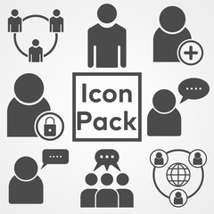 User icon set sign symbol