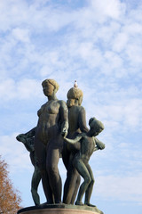 Naklejka premium OSLO, NORWAY - April 15, 2018: Statue in the middle of town