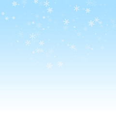 Sparse snowfall Christmas background. Subtle flyin