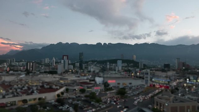 Mexico Monterrey city sunset time lapse