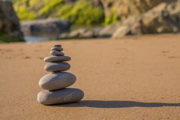 stones in balance on a beach
