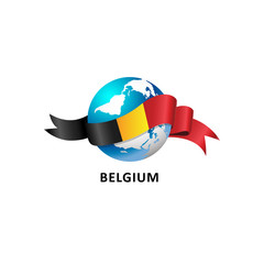 Vector Illustration of a world – world with belgium flag