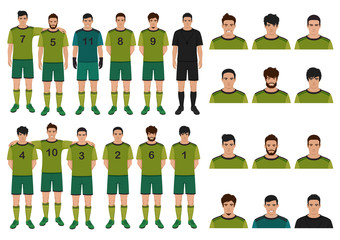 vector illustration of soccer player, football team people