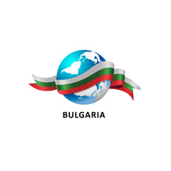 Vector Illustration of a world – world with bulgaria flag