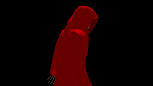 skeleton in red robe,animation,transparent background