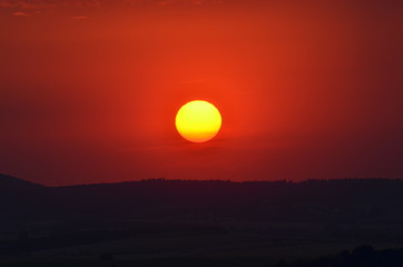 Sunset over the fields