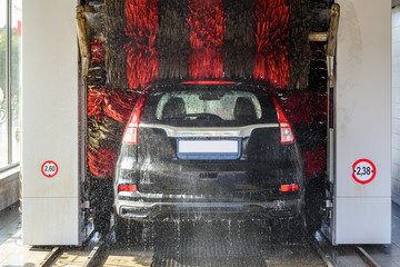 Automatic brush car wash.