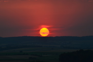 Sunset over the fields