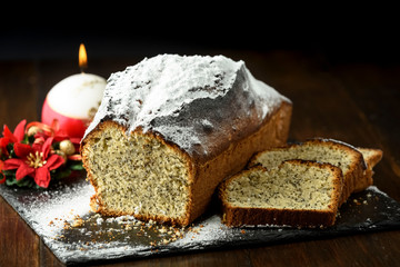 Christmas cake with poppy seed