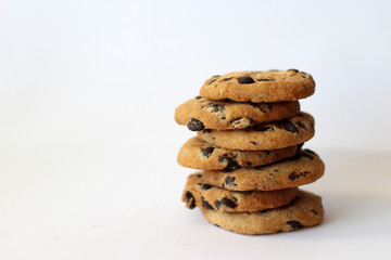 Fototapeta na wymiar Chocolate chip cookies, Biscuit Cookies