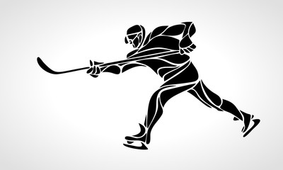 Hockey player abstract silhouette vector illustration eps8