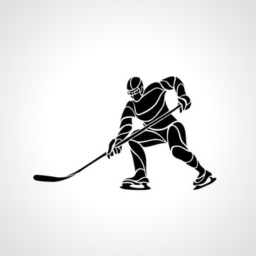 Hockey player abstract silhouette vector illustration eps8