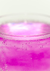 pink cocktail in a glass close up