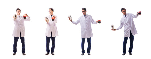 Obraz premium Doctor in blood donation concept isolated on white