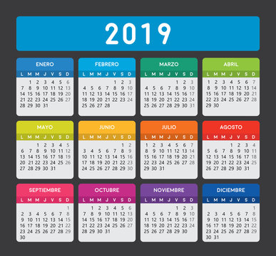 spanish calendar 2019.