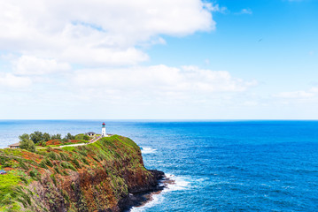 View of the rock with sink in Kauai, Hawaii, USA. Copy space for text.