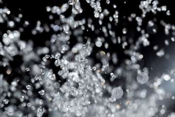 shower water drops on black background