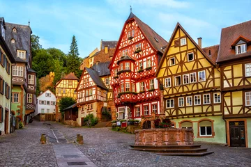 Photo sur Aluminium brossé Lieux européens Vieille ville médiévale de Miltenberg, Bavière, Allemagne