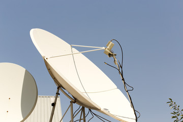 satellite dish in the yard