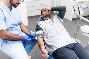 Fototapeta premium Platelet rich plasma ( PRP) therapy process.