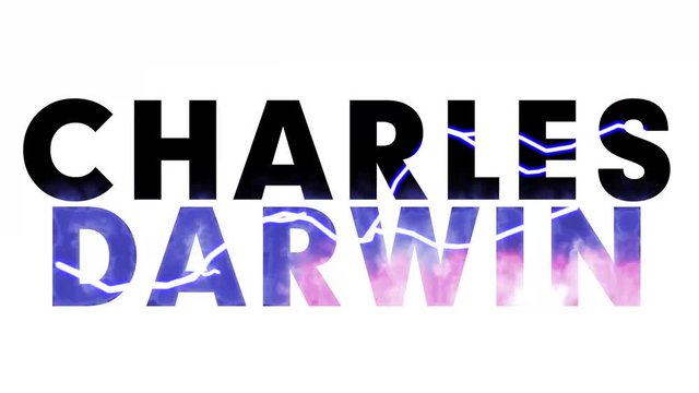 glitch interfence Evolution footage. Text animation about Charles Darwin and Evolution