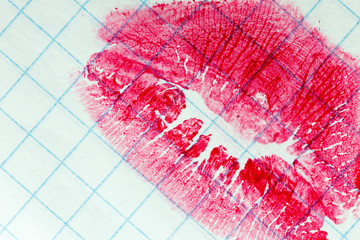 lips in sheet of paper