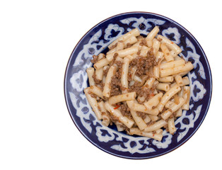 nautically pasta on a white background