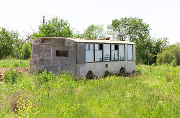 abandoned bus in nature