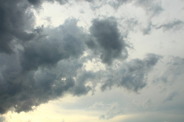 A large gray rain cloud. Background. Landscape.