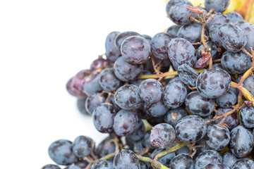 two kinds of grapes on a white background