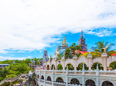 The Catholic Simala Shrine in Sibonga, Cebu, Philippines. Copy space for text.