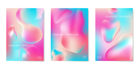 Set of trendy gradient templates with drops.